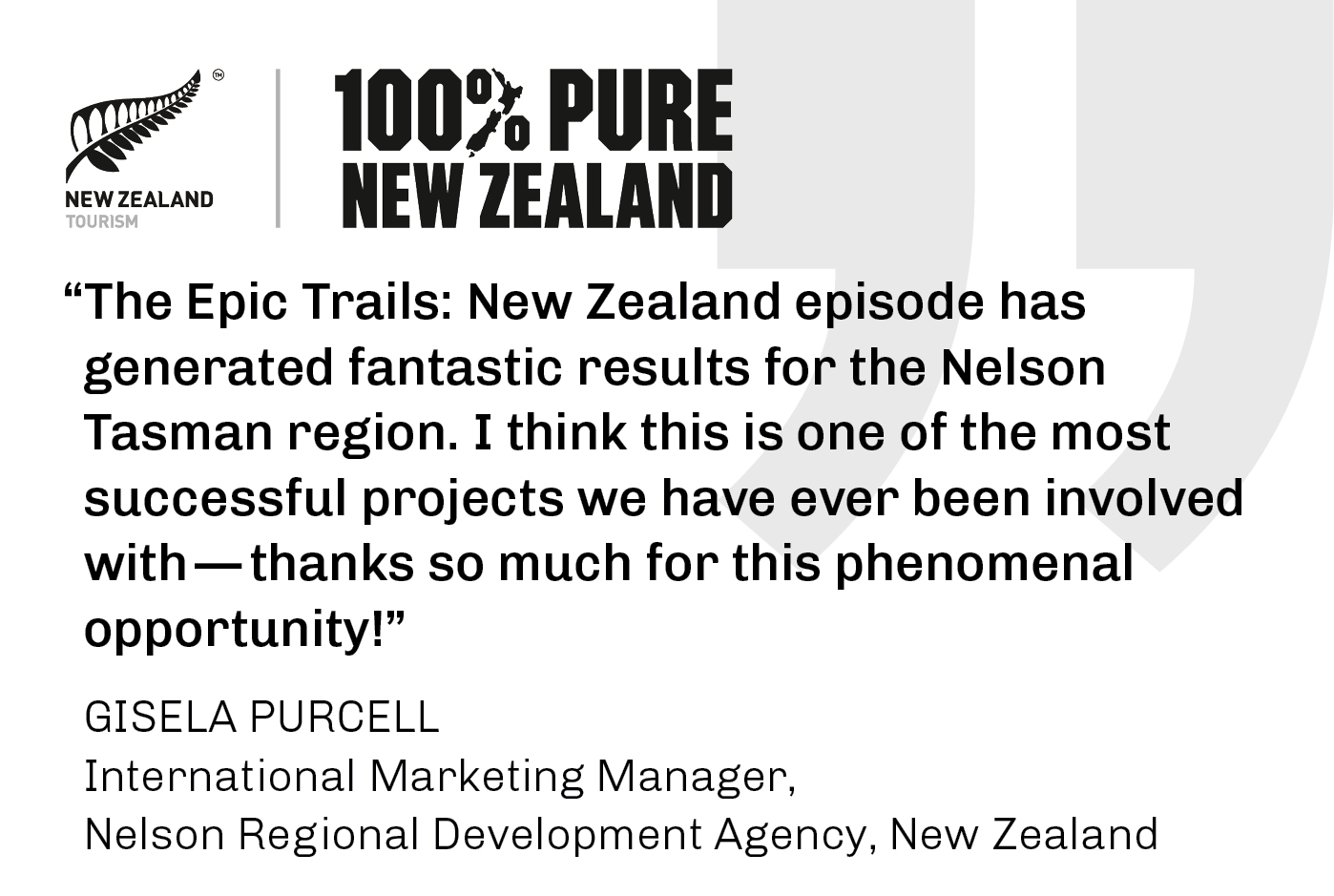 100% Pure New Zealand - Testimonial
