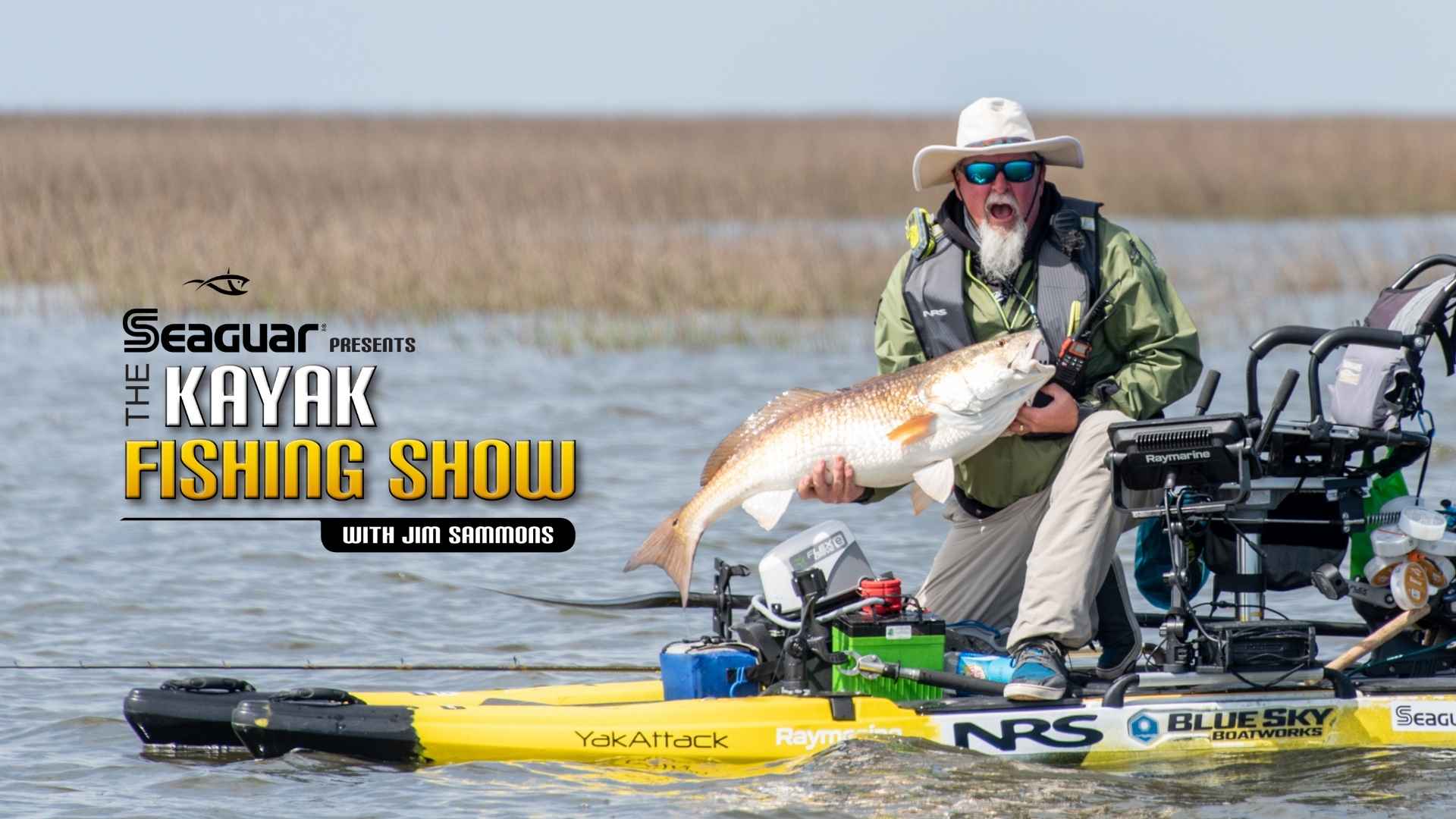 kayak fishing show season 12 premier banner with jim sammons